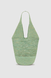 ANINE BING Leah Logo Hobo Raphia - Sea Foam Green - back view