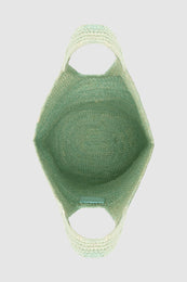 ANINE BING Leah Logo Hobo Raphia - Sea Foam Green - inside view