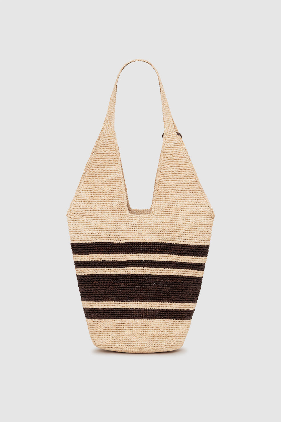 Leah Stripes Hobo Raffia - Natural and Brown Stripe View 3