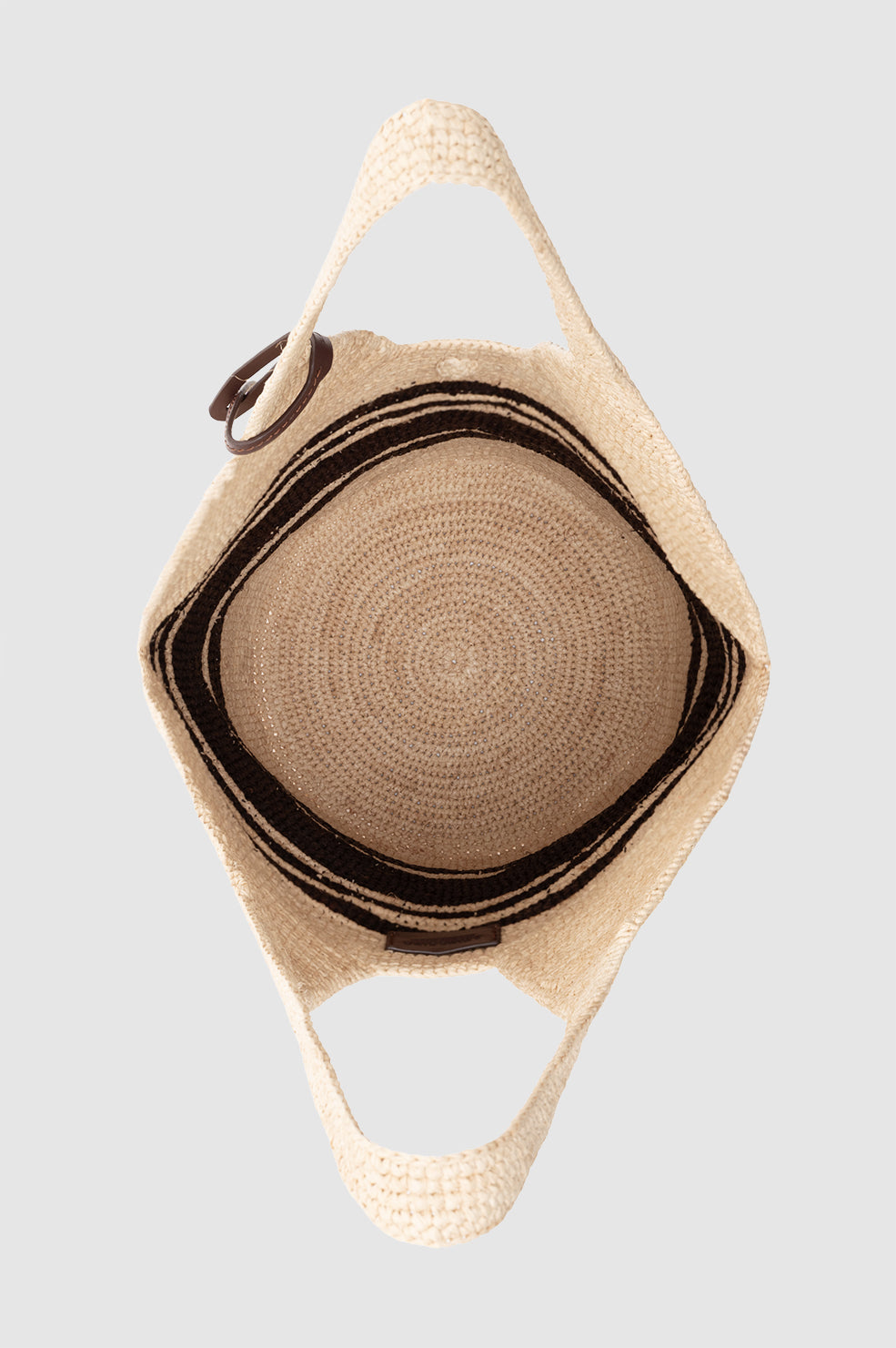 Leah Stripes Hobo Raffia - Natural and Brown Stripe View 4
