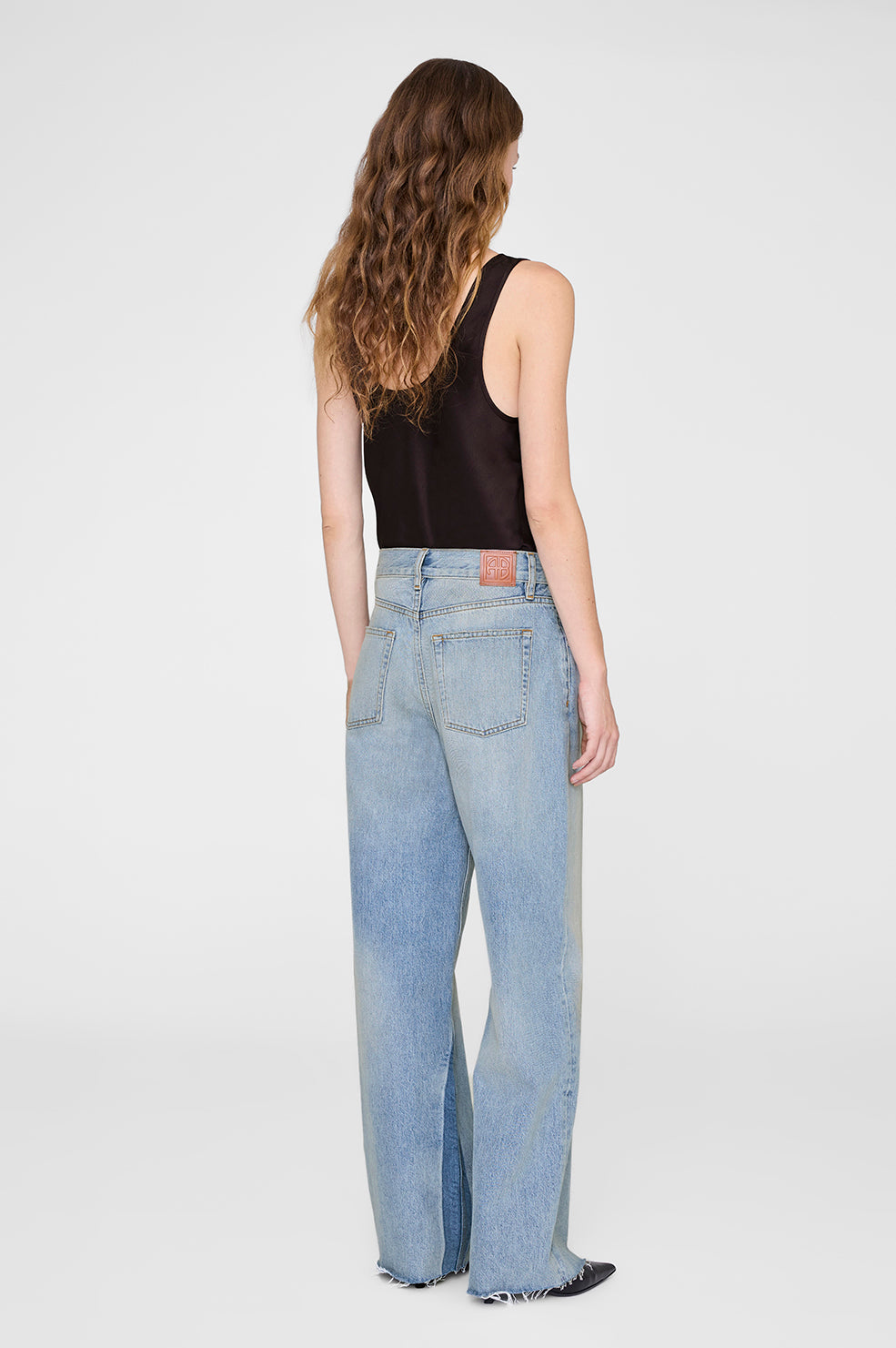 ANINE BING Lea Top - Deep Brown - on model back