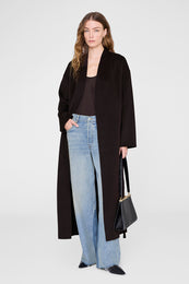 ANINE BING Lea Top - Deep Brown -  on model front second image