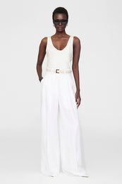 ANINE BING Lea Top - Snow White - On Model Front 