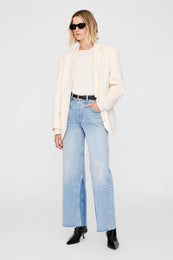 ANINE BING Lee Crew Sweater - Cream - On Model Front Second Image