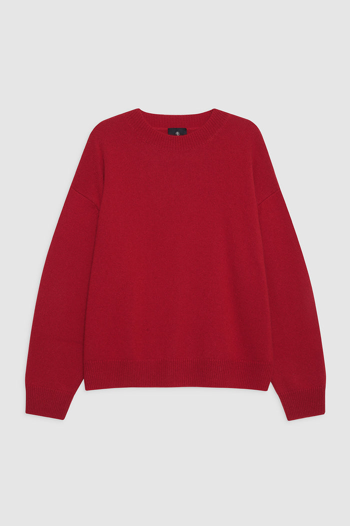 ANINE BING Lee Crew Sweater - Scarlet Red