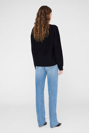 ANINE BING Lee Crew Sweater - Black - on model back