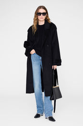 ANINE BING Lee Crew Sweater - Black - on model front second image