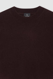 ANINE BING Lee Crew Sweater - Deep Brown - Detail View