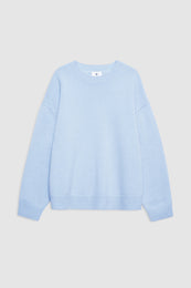 featured-img|ANINE BING Lee Crew Sweater - Pale Blue - front view