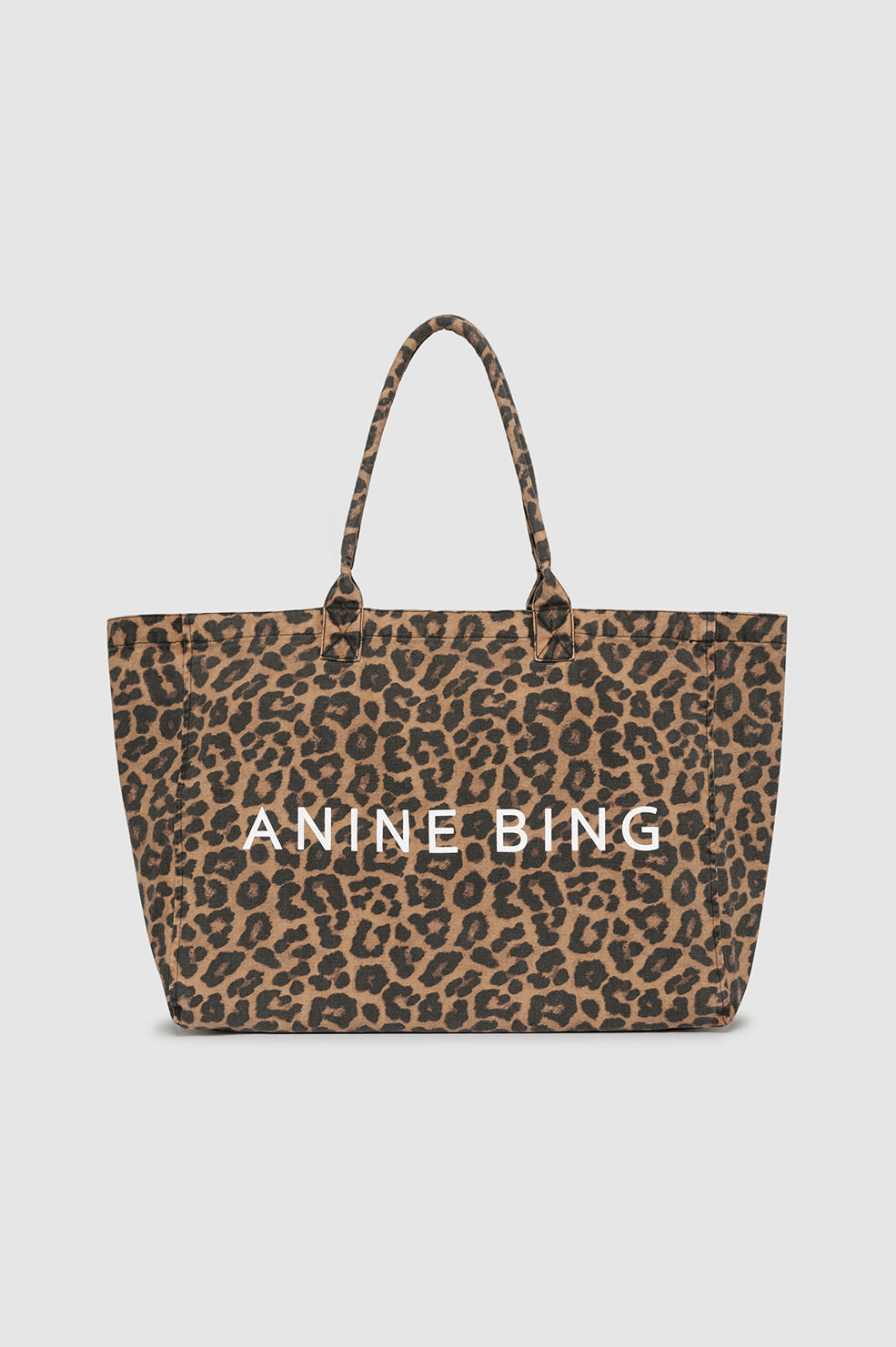 Leo Canvas Tote - Black And Brown Leopard