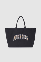 ANINE BING Leo Canvas Tote - Washed Black - front view