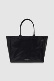 ANINE BING Leo Coated Canvas Tote - Black - back view
