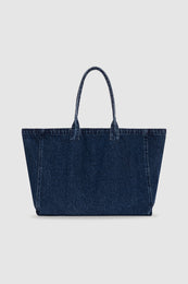 ANINE BING Leo Denim Tote - Ink Blue - back view