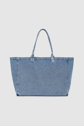 ANINE BING Leo Denim Tote - Shadow Blue - back view