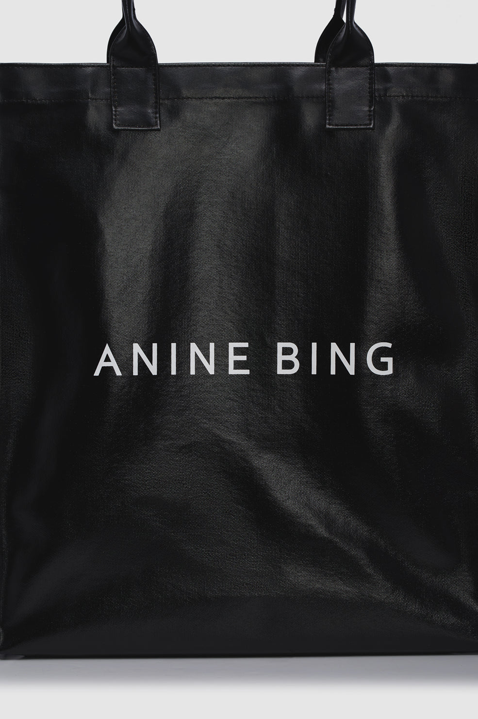 Leonie Coated Canvas Tote - Black View 5