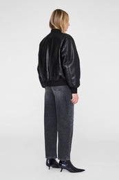 ANINE BING Leon Bomber - Black Recycled Leather - on model back image