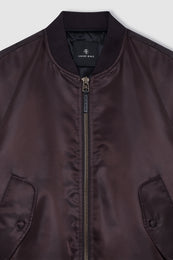 ANINE BING Leon Bomber - Deep Brown - Detail View