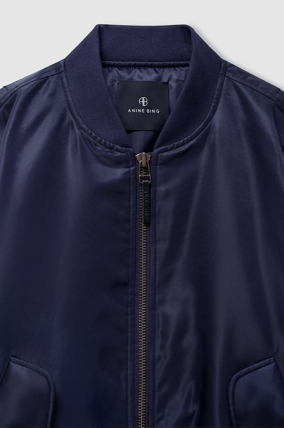 ANINE BING Leon Bomber - Midnight Blue - detail view