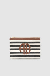 ANINE BING Lili Pouch - Black And Natural Stripe