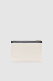 ANINE BING Lili Pouch - Natural Canvas With Black - back view
