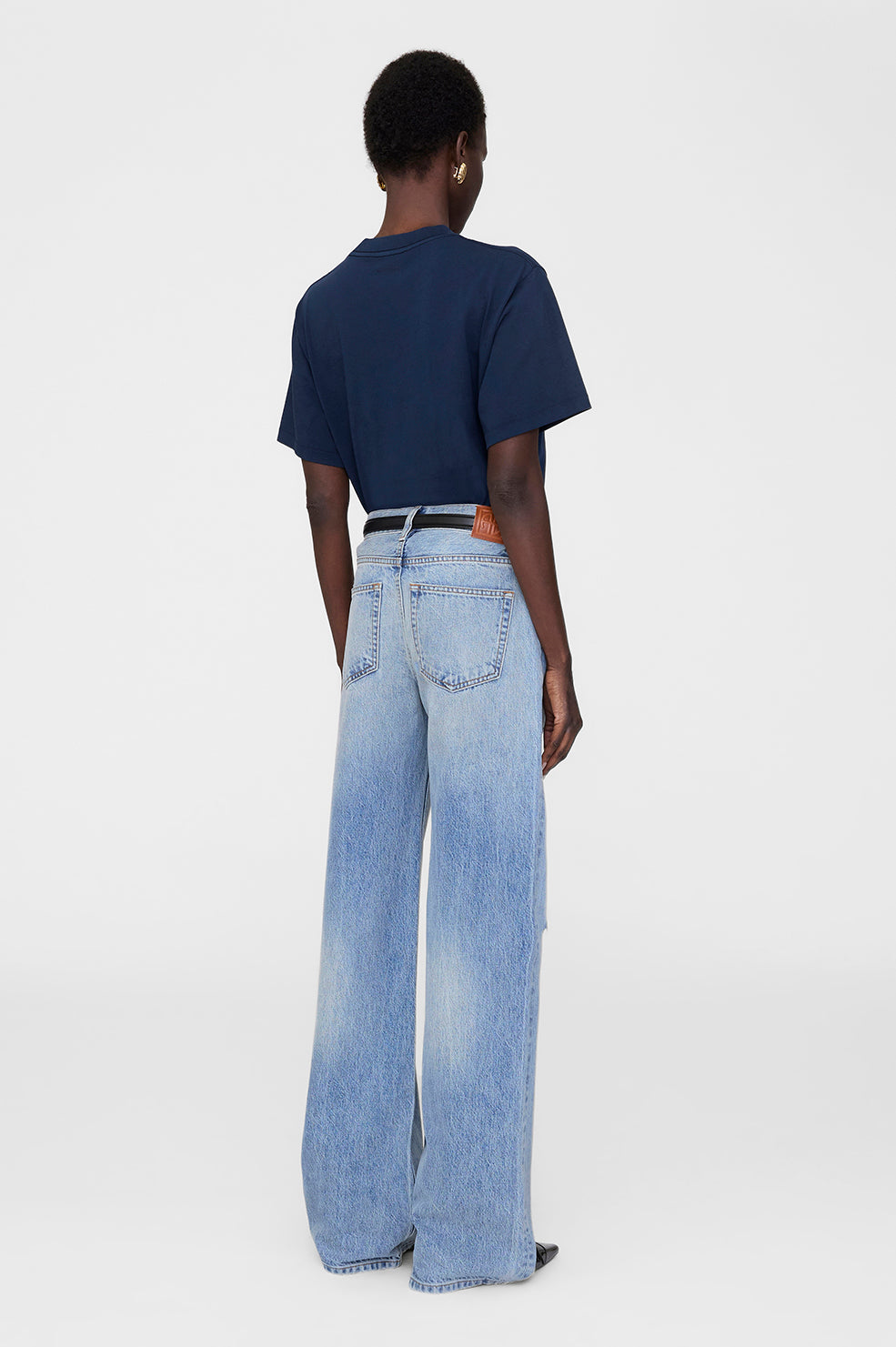 Lili Tee Framed Monogram - Washed Navy View 2