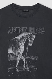 ANINE BING Lili Tee Horse - Washed Black - detail view