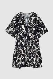 ANINE BING Lolita Dress - Black Bird Of Paradise - Front View 