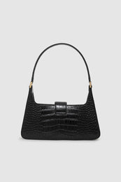 ANINE BING Lou Shoulder Bag - Black Embossed