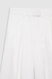 ANINE BING Lou Trouser - Ivory Linen Blend - Detail View 