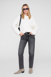 ANINE BING Louie Sweater - Ivory - on model front
