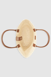 ANINE BING Lou Tote Monogram - Natural With Cognac