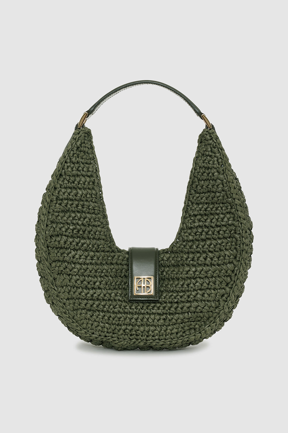 ANINE BING Lou Bag Monogram - Olive - front view