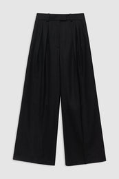 featured-img|ANINE BING Lou Trouser - Black Pinstripe - Front View