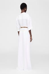 ANINE BING Lou Trouser - Ivory Linen Blend - On Model Back 