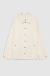 featured-img|ANINE BING Luca Jacket - Ivory Cashmere Blend - Front View 