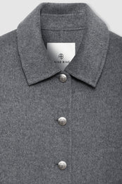 ANINE BING Luca Jacket - Heather Grey Cashmere Blend - detail view