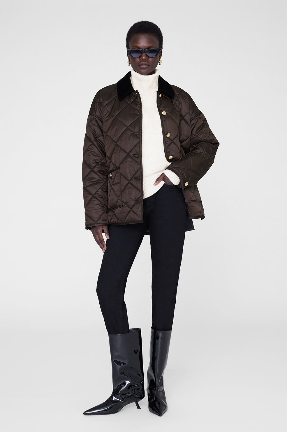 Luca Padded Jacket - Deep Brown View 1