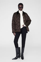 ANINE BING Luca Padded Jacket - Deep Brown - On Model Front