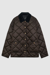 ANINE BING Luca Padded Jacket - Deep Brown - Front View