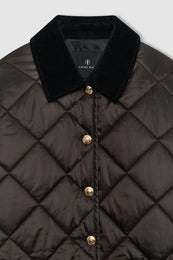 ANINE BING Luca Padded Jacket - Deep Brown - Back View