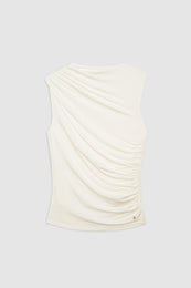 ANINE BING Lucia Top - Ivory - Front View 