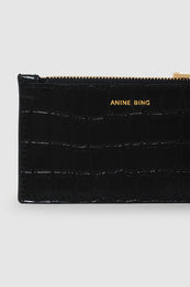 ANINE BING Lucy Card Holder - Black Embossed