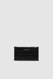 ANINE BING Lucy Card Holder - Black Embossed