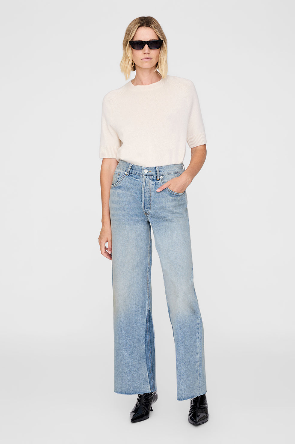 ANINE BING Manon Jean - Tux Blue - on model front