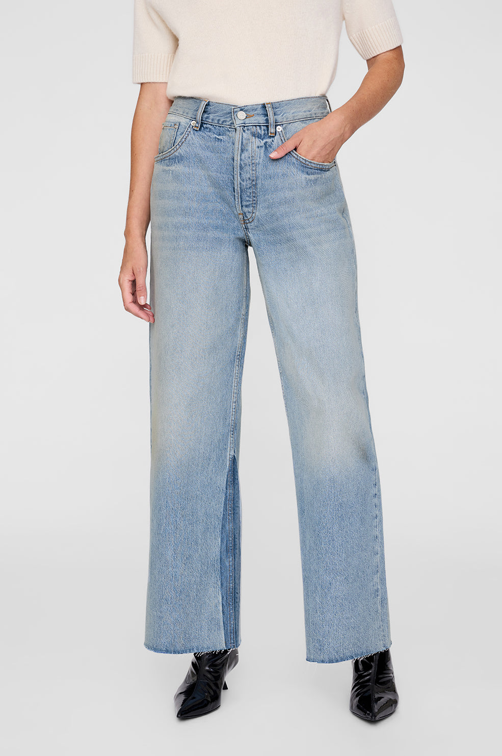 ANINE BING Manon Jean - Tux Blue - on model second front view