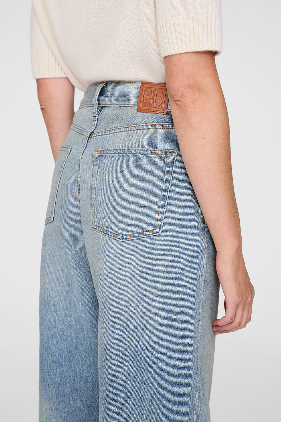 ANINE BING Manon Jean - Tux Blue - on model detail 