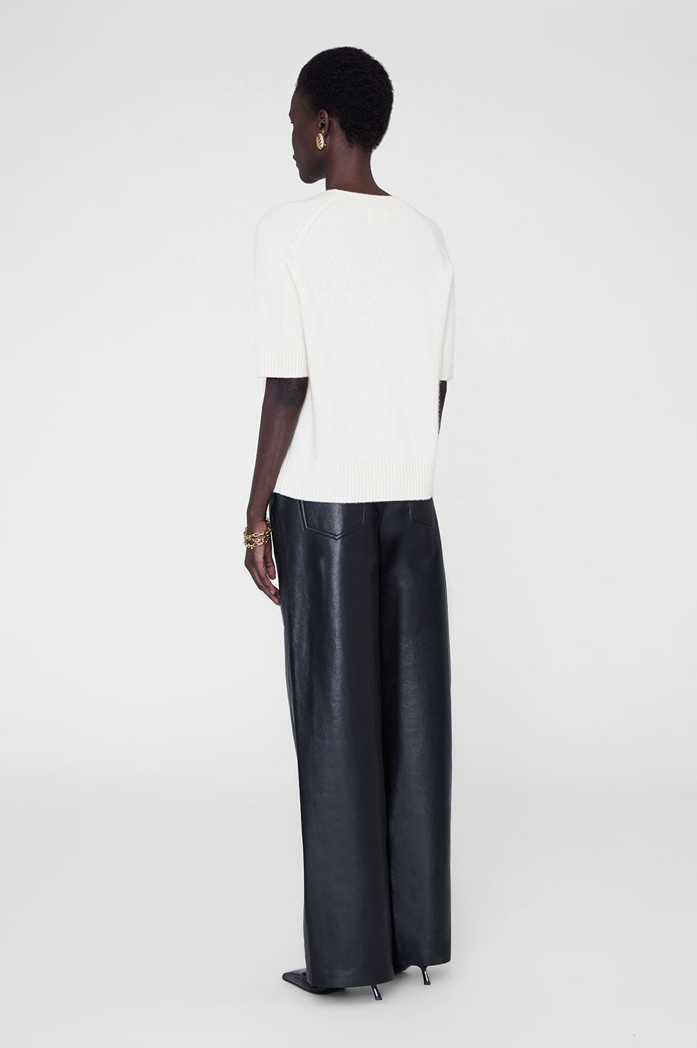 Manon Pant - Black Recycled Leather View 2