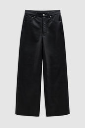 ANINE BING Manon Pant - Black Recycled Leather  front view