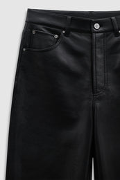 ANINE BING Manon Pant - Black Recycled Leather - detail view