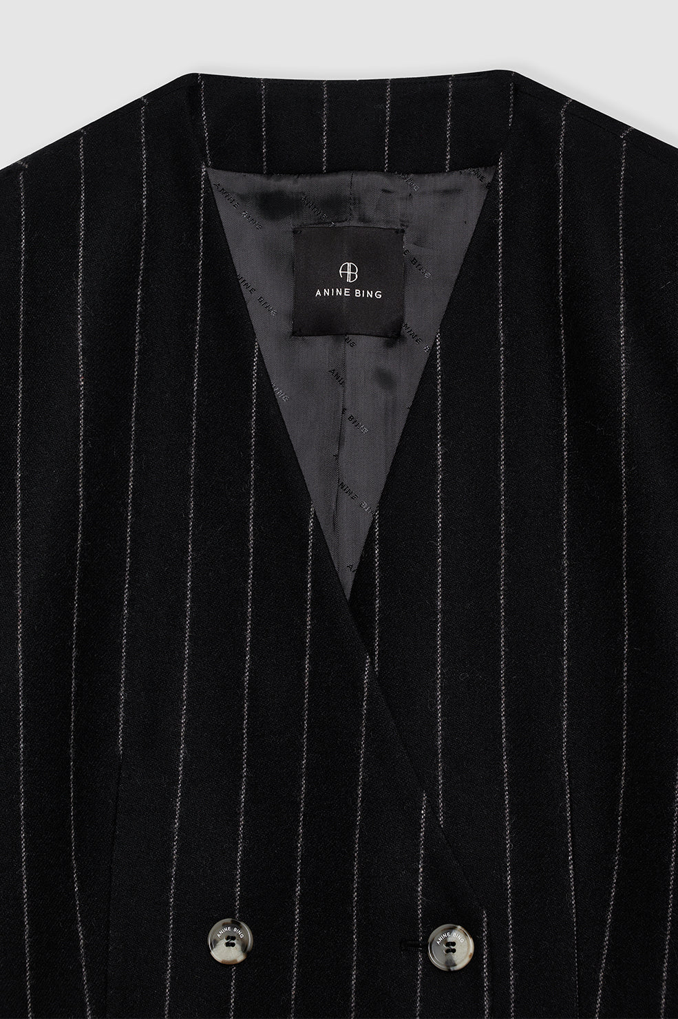 Maron Blazer - Dark Grey Pinstripe